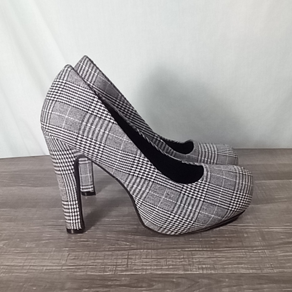 Torrid Black and White Plaid Heels